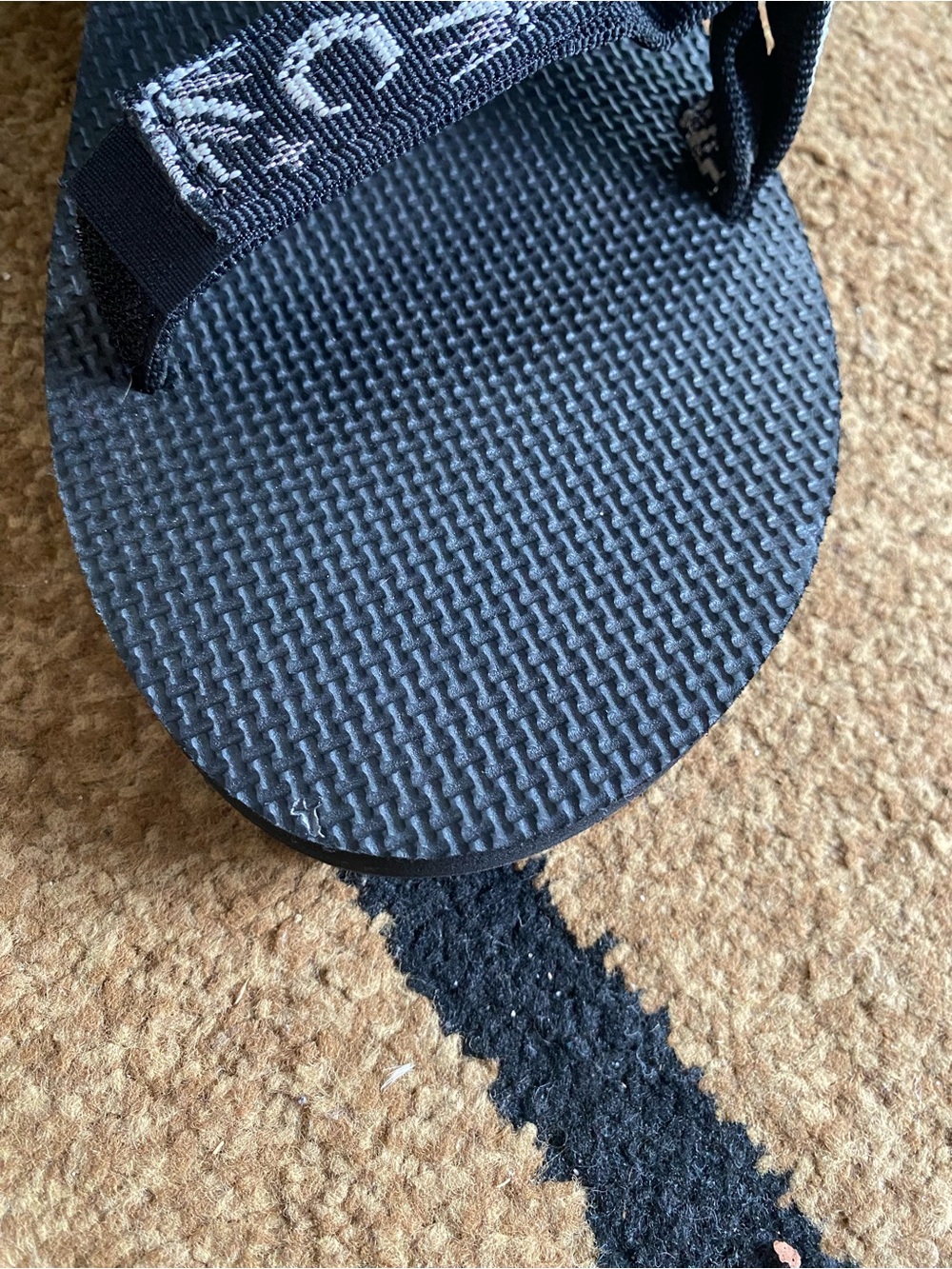 Teva Black Sandals with White Celestial Patterned Straps - Picture 6 of 8
